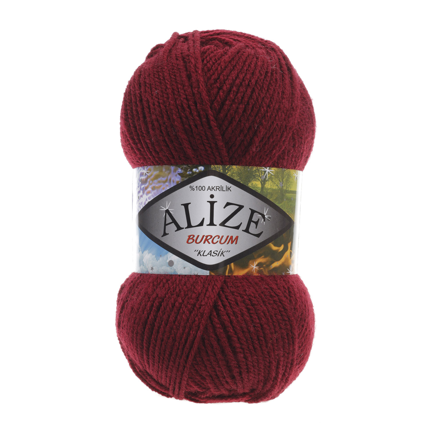 Пряжа Alize "Burcum Klasik" (100гр) цв.057 бордовый