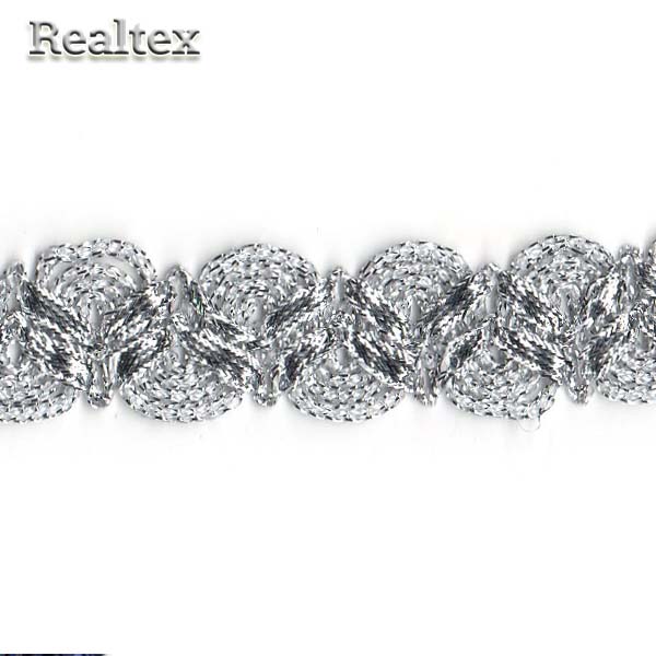 Тесьма металлизированная 25мм MTR-25 цв.серебро 