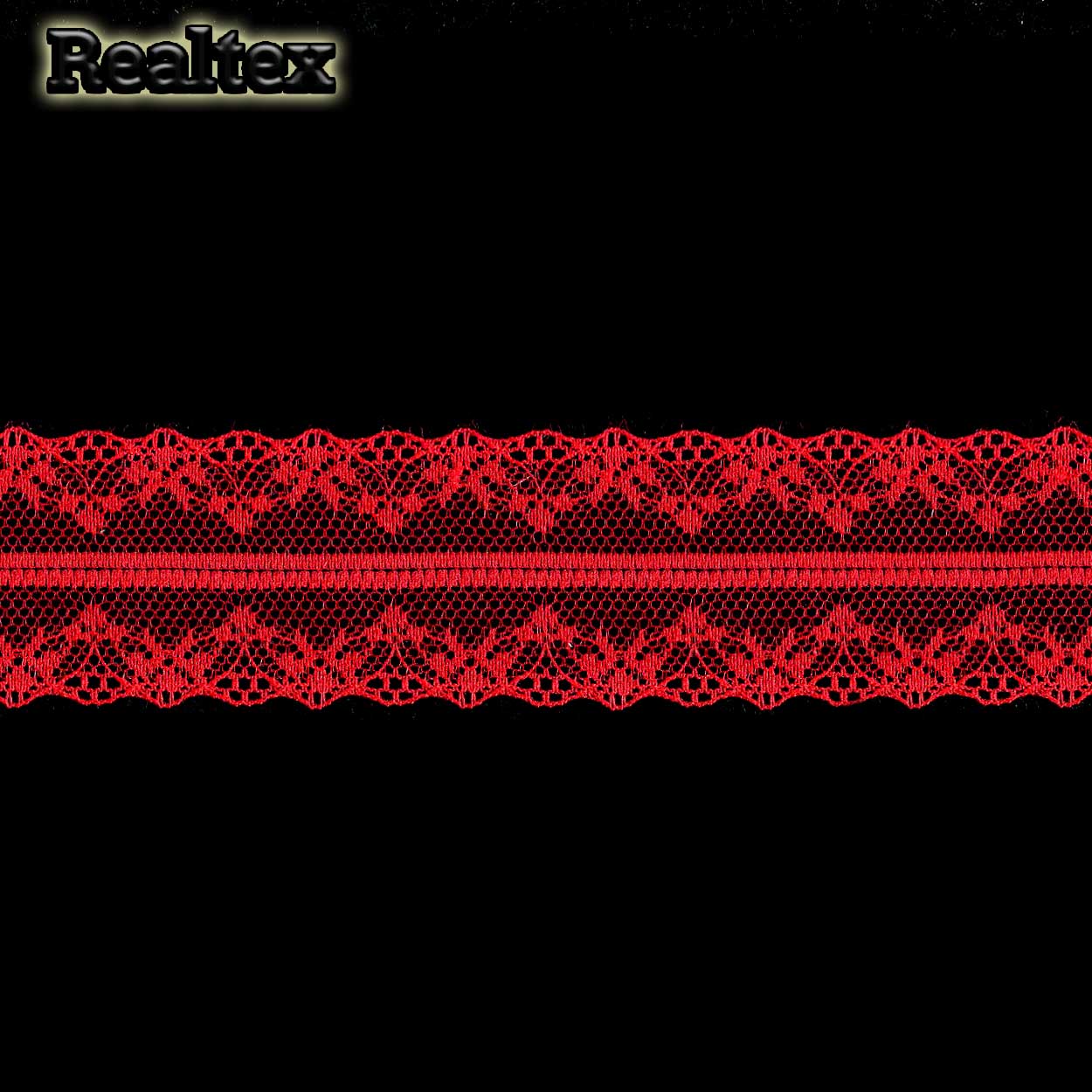 Кружево капроновое  40мм TBY 150-1 (27,4м) цв.003 красный