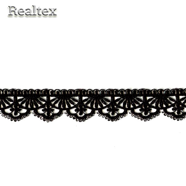 Кружево  гипюр  Realtex  28мм LF-852 цв.01 черный  