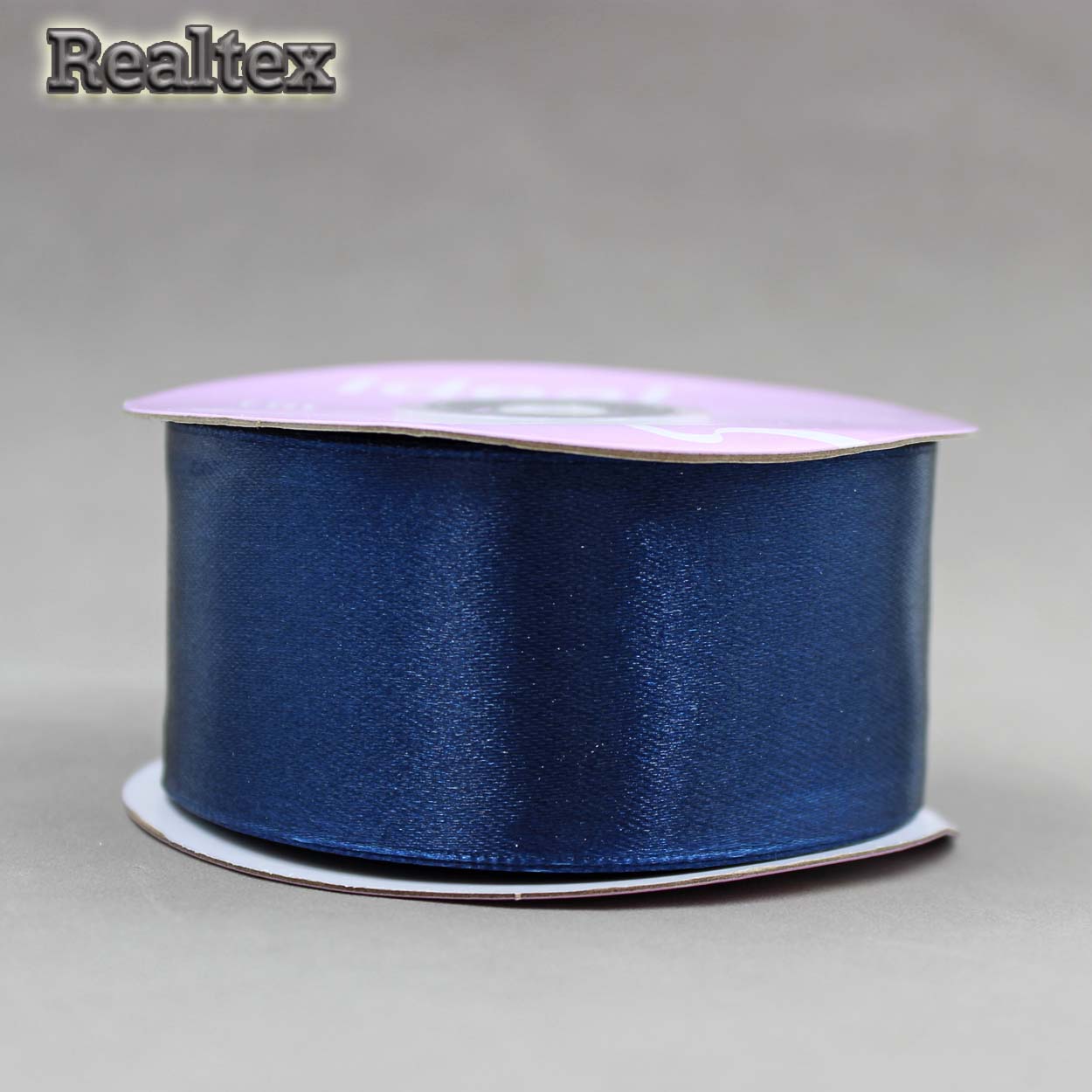 Лента атласная 38мм Realtex (27,4м) цв.3168 тёмно-синий