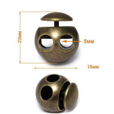 Фиксатор пластиковый ГВ14279 (50шт) цв.бронза
