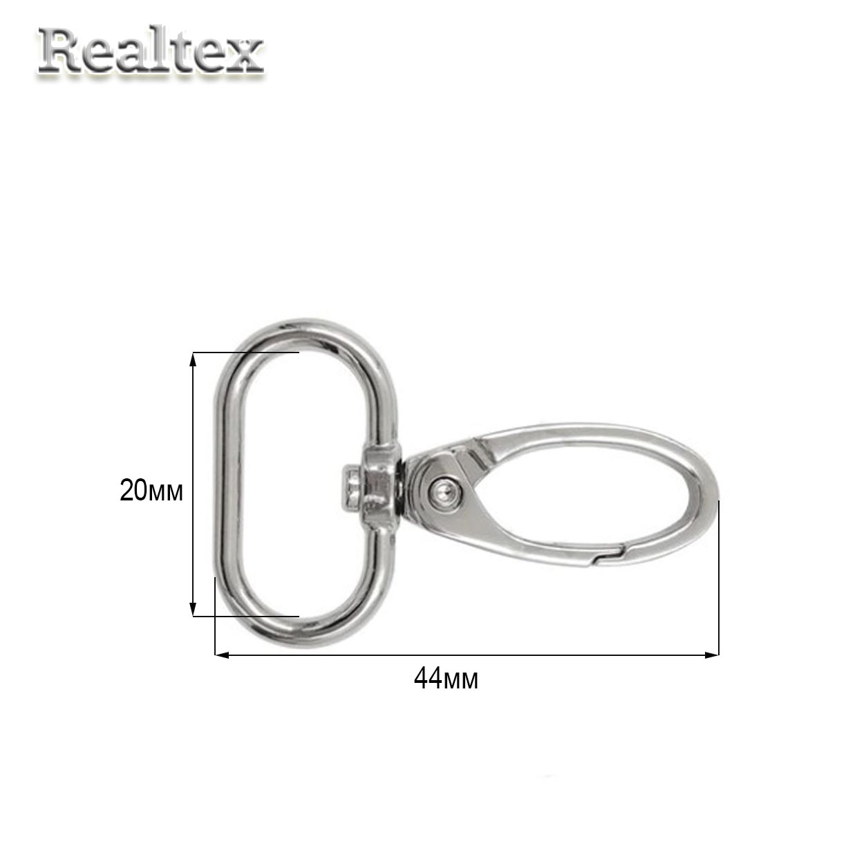  Карабин Реалтекс LD-091 20*44мм (25шт) цв.никель