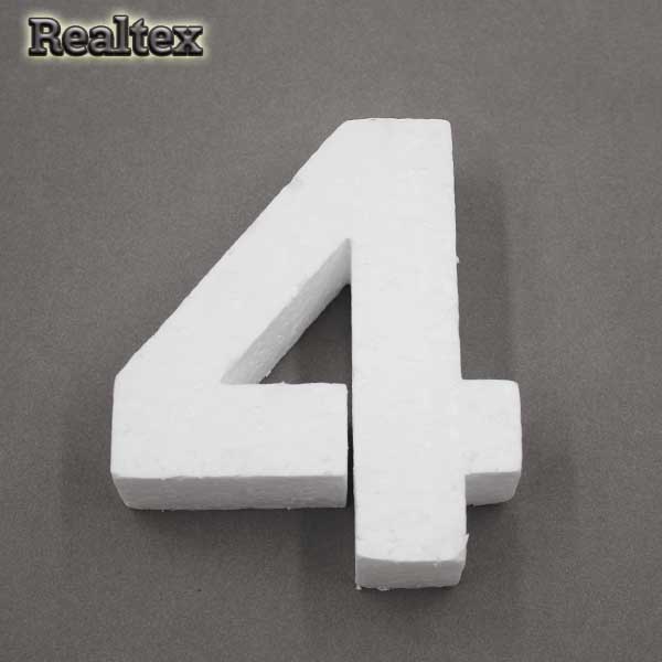 Заготовка для декорирования Цифры 10см "4" (пенопласт пористый)