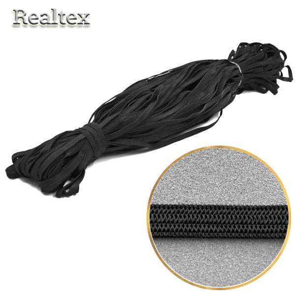 Резинка-вздержка Realtex Китай  6мм вязанная (50м) цв.черный