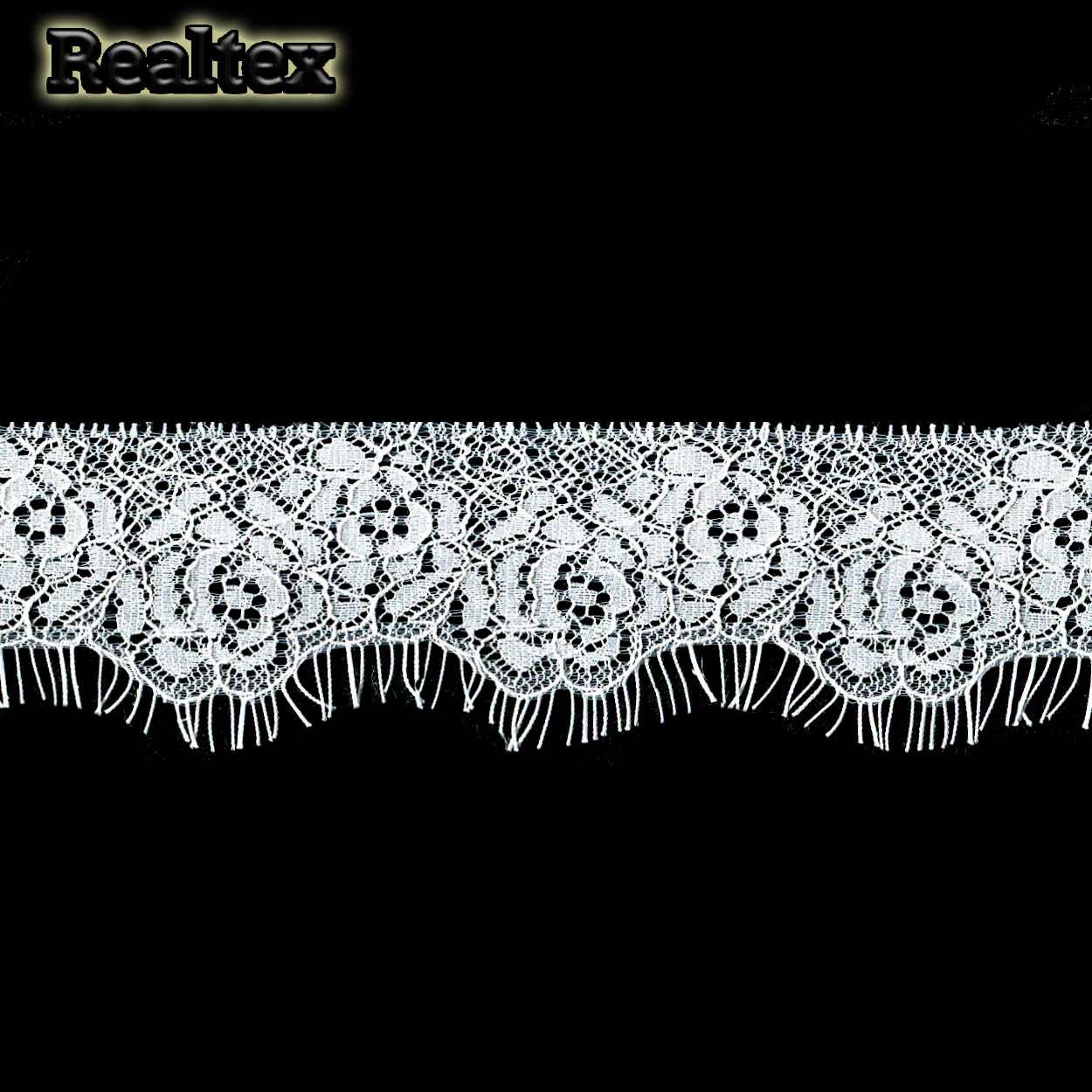 Кружево Realtex "реснички"  50мм 78100-1 (4шт*3м) цв.светло-молочный