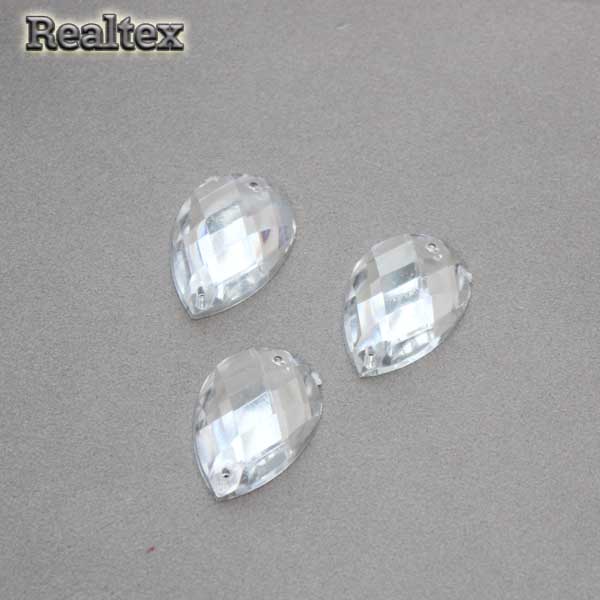 Стразы акриловые пришивные RS "Капля"  8*12мм цв.cristal