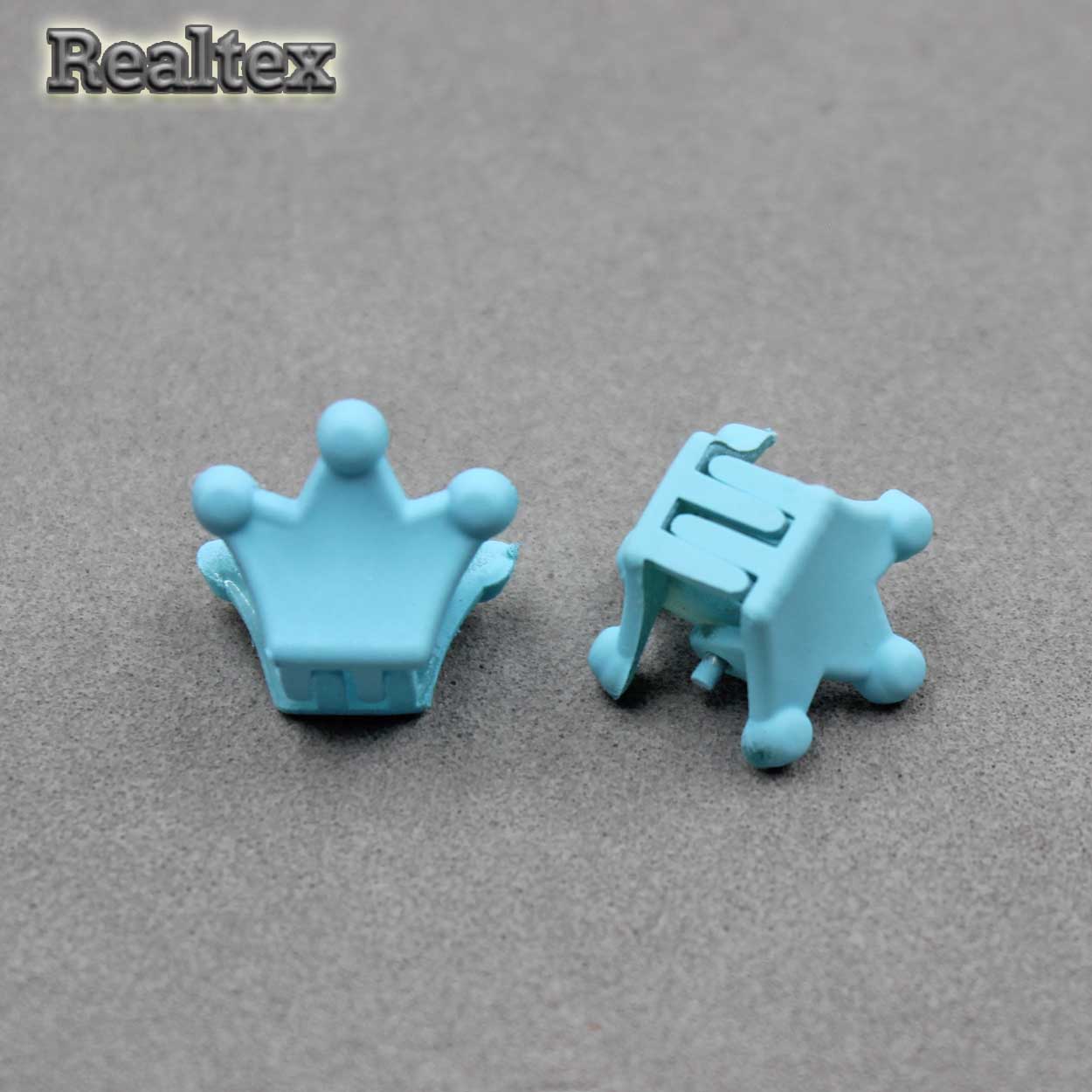 Заколка-краб мини 29551 "Корона" (2шт) цв.голубой