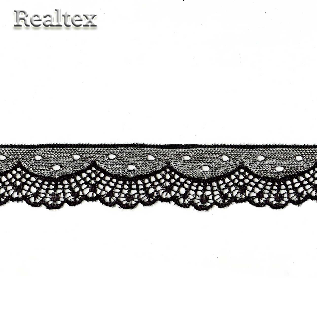 Кружево капроновое Realtex  40мм SC 299 (25м) цв.черный