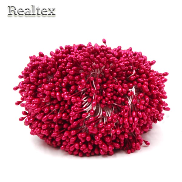 Тычинки Realtex двухсторонние на нитях цв. темно-красный