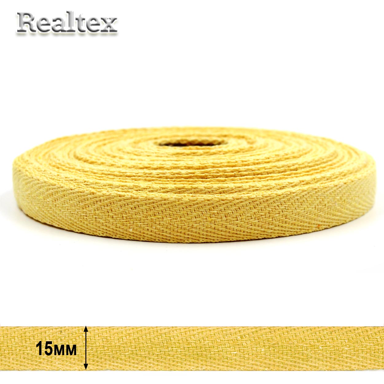 Тесьма киперная 15мм 3863 (25м) цв.25 жёлтый