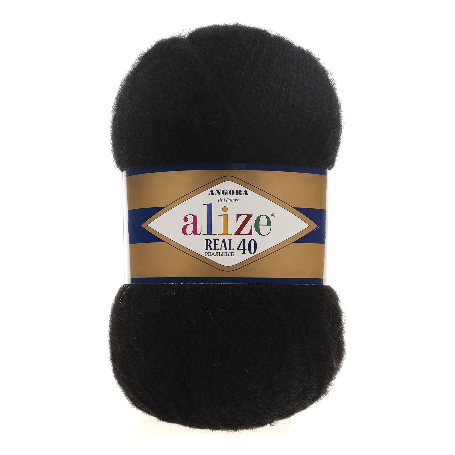 Пряжа "Angora Real 40" (100гр) цв.черный 60