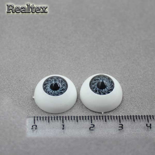  Глазки Realtex кукольные круглые без ресниц 15мм цв.серый