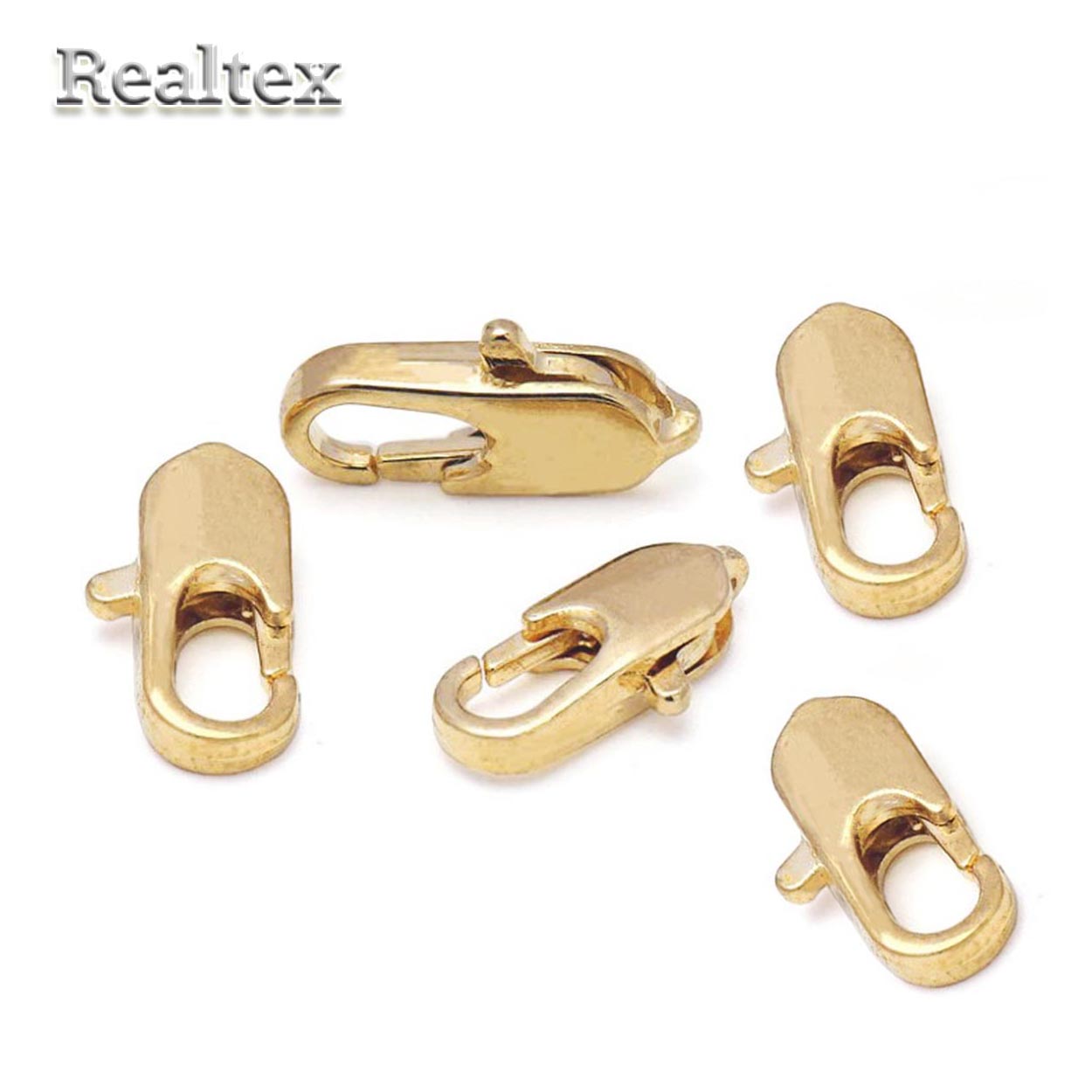 Застежка для бижутерии  "Реалтекс" RF-1 карабин 12*4мм (5шт) цв.золото