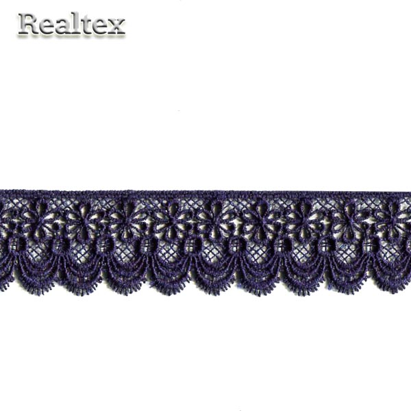 Кружево  гипюр  Realtex  30мм LF-504 цв.05 темно-синий  