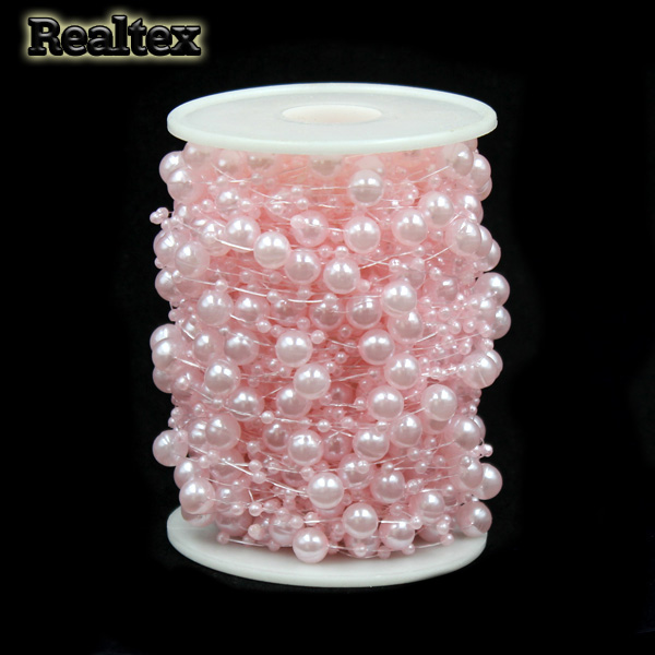 Бусины тесьма Realtex 3мм+8мм цв.12 розовый