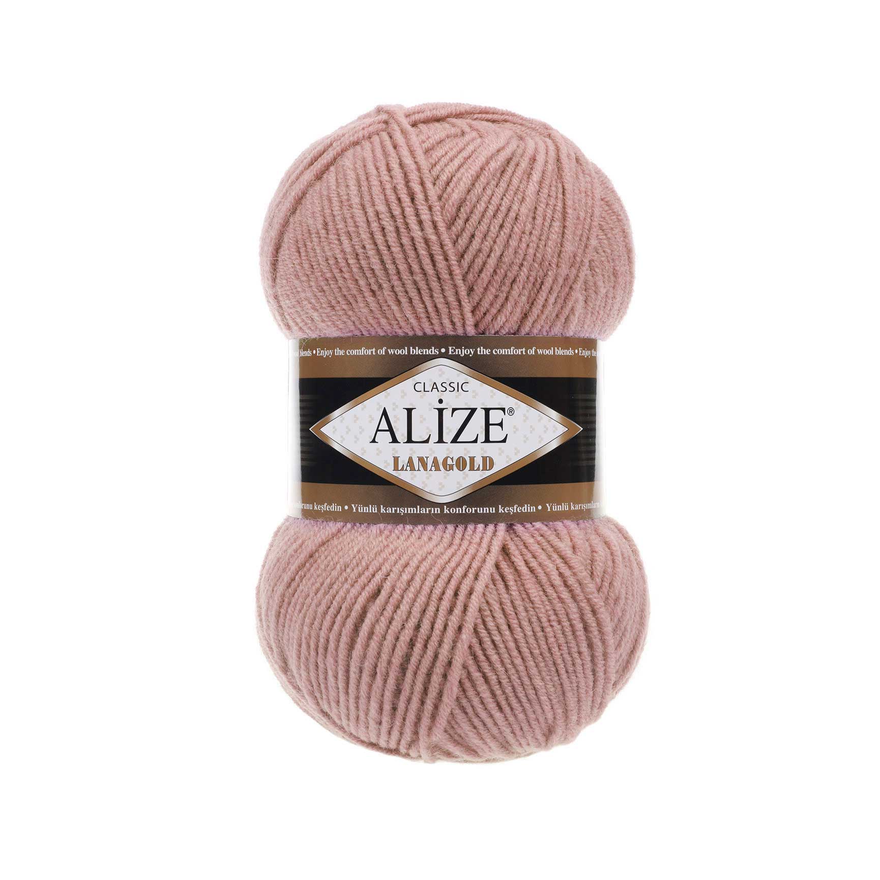 Пряжа Alize "Lana Gold" (100гр) цв.173 вялая роза