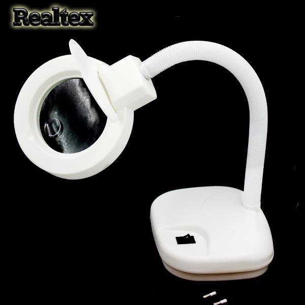 Лупа Realtex для рукоделия настольная с подсветкой 