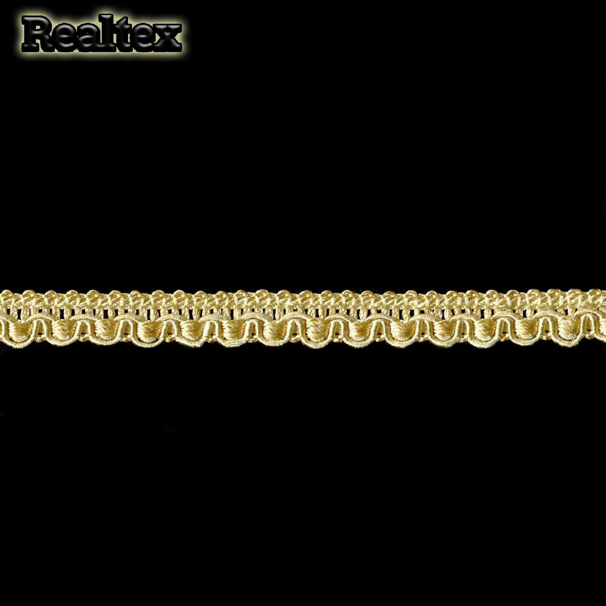 Тесьма отделочная Realtex 9927 12мм цв.св.золотистый 