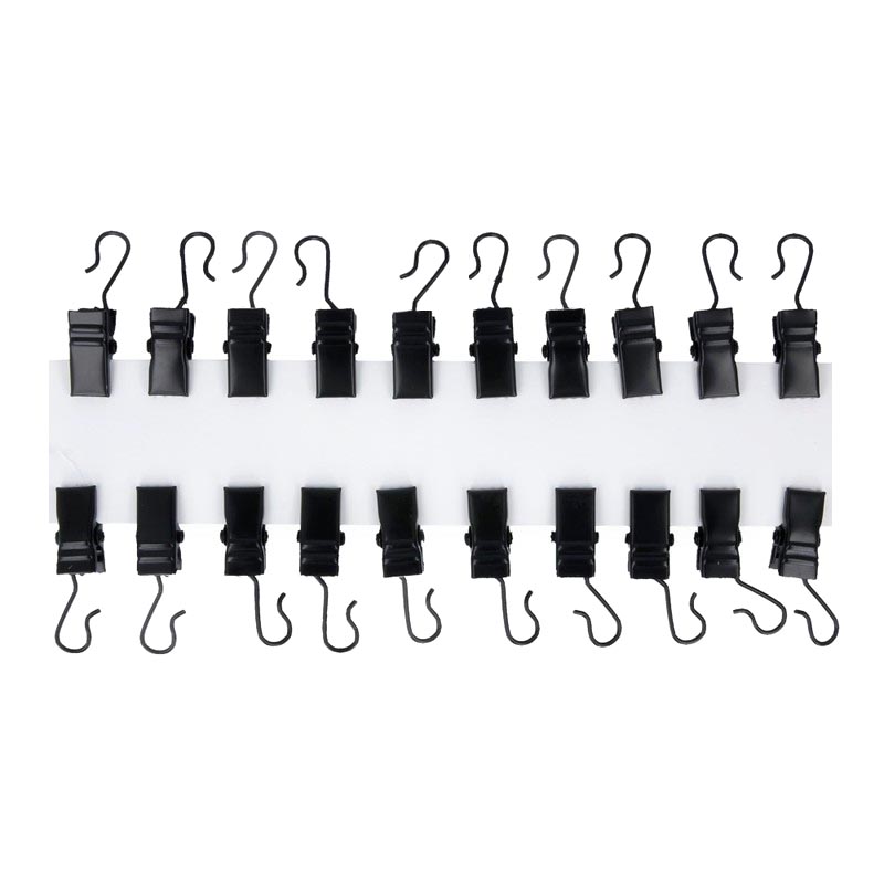 Зажим для штор CL-005 BLITZ металл с крючком (20шт) цв.чёрный