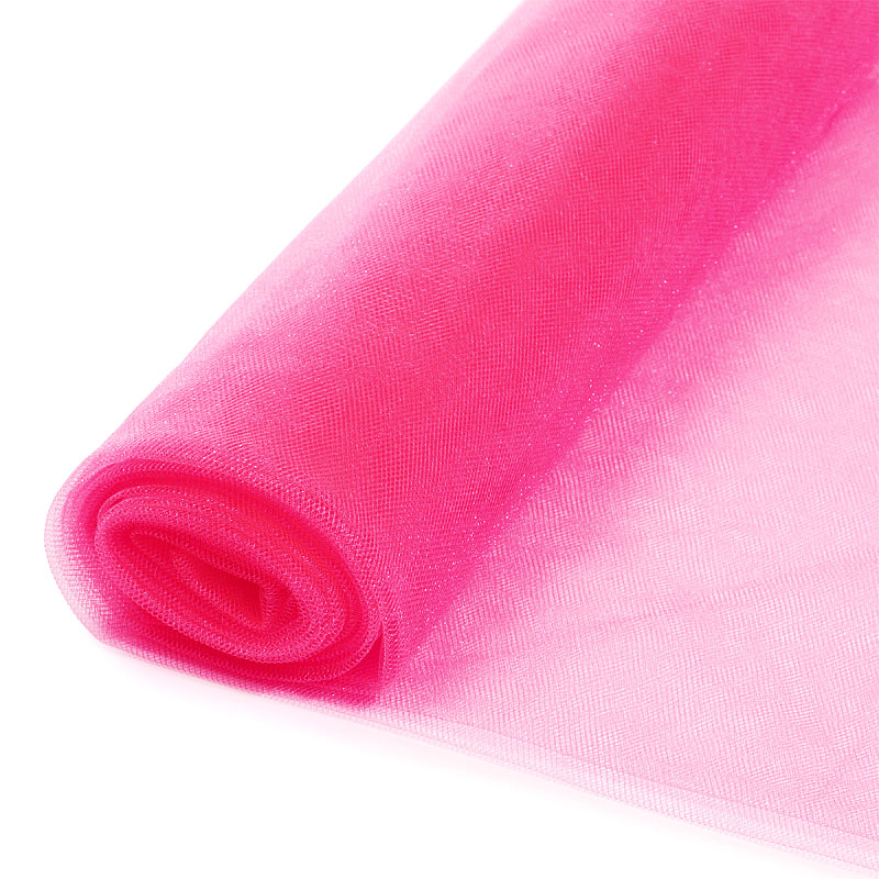 Фатин K.TRM шир.300см блестящий средней жёсткости (5м) цв.57 розовый неон