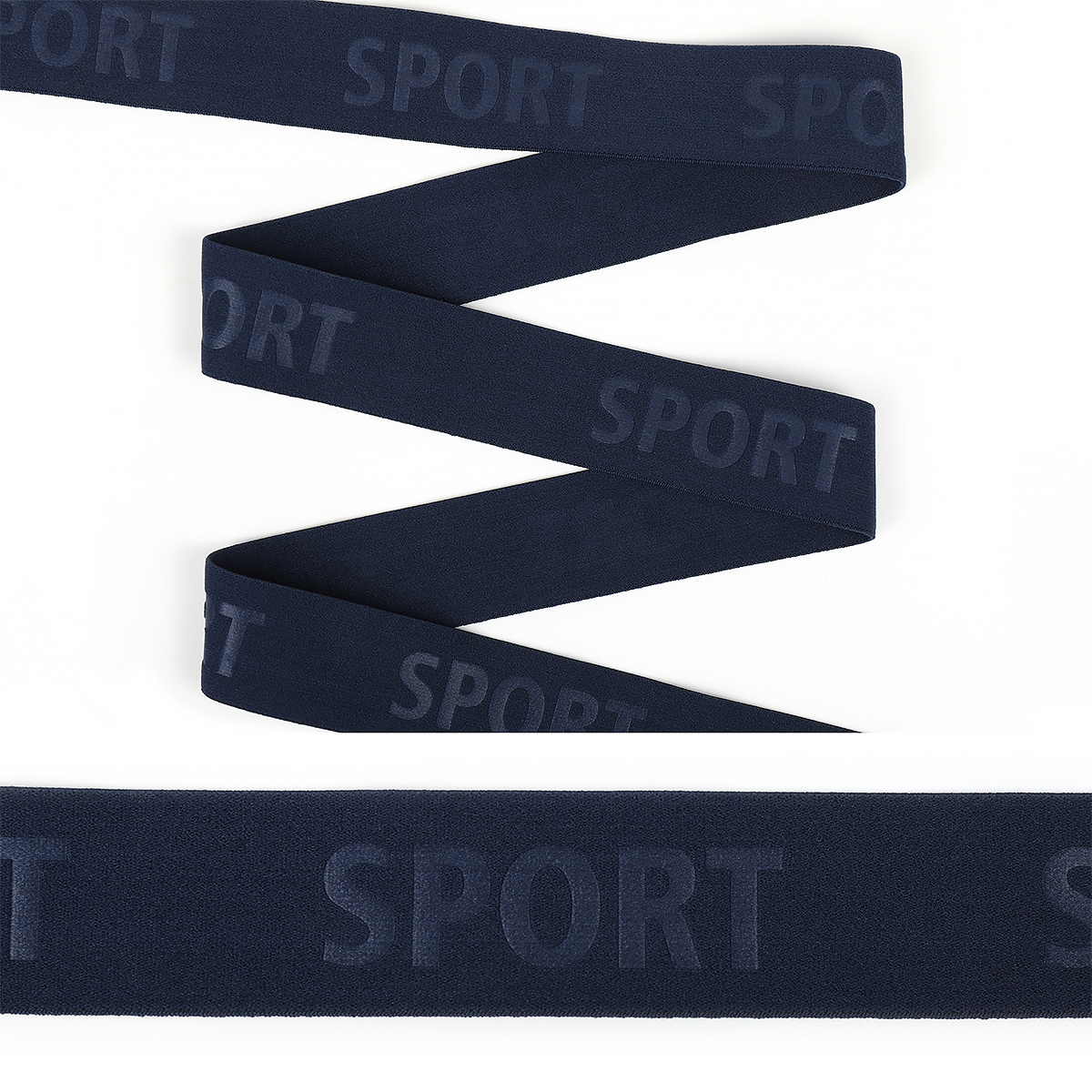 Резинка тканная 35мм TBY с надписью SPORT цв.синий