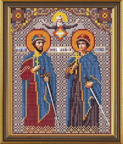 Рисунок на канве для бисера НС 9038 А-4 "Борис и Глеб" 