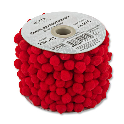 Тесьма декоративная FBL-02 21мм "Blitz" цв.026 красный