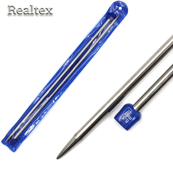 Спицы прямые металл Realtex № 6,5 мм 35см