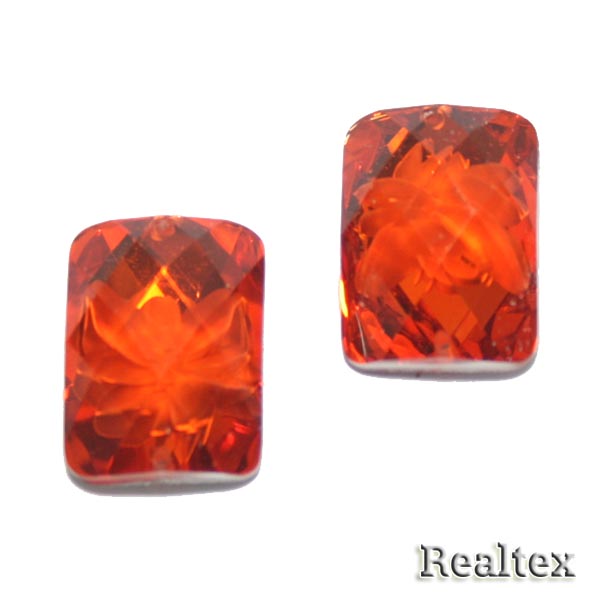 Стразы пластиковые пришивные AB-5 большие цв.оранжевый 