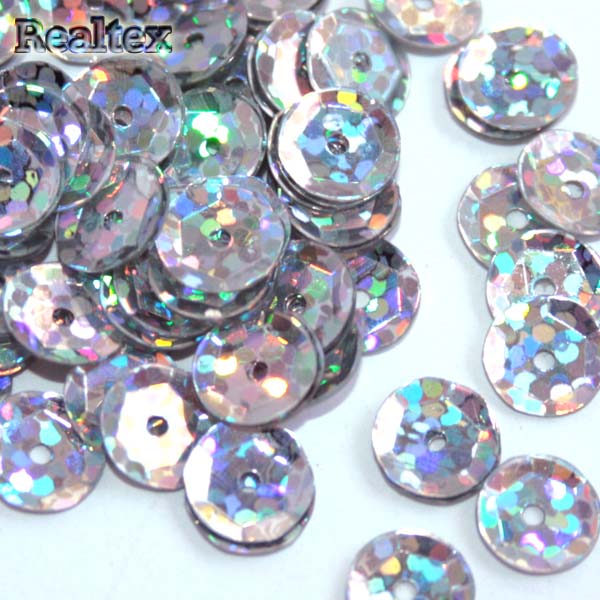 Пайетки "Астра" (10гр) "граненые" 6мм цв.50112 серебро голограмма