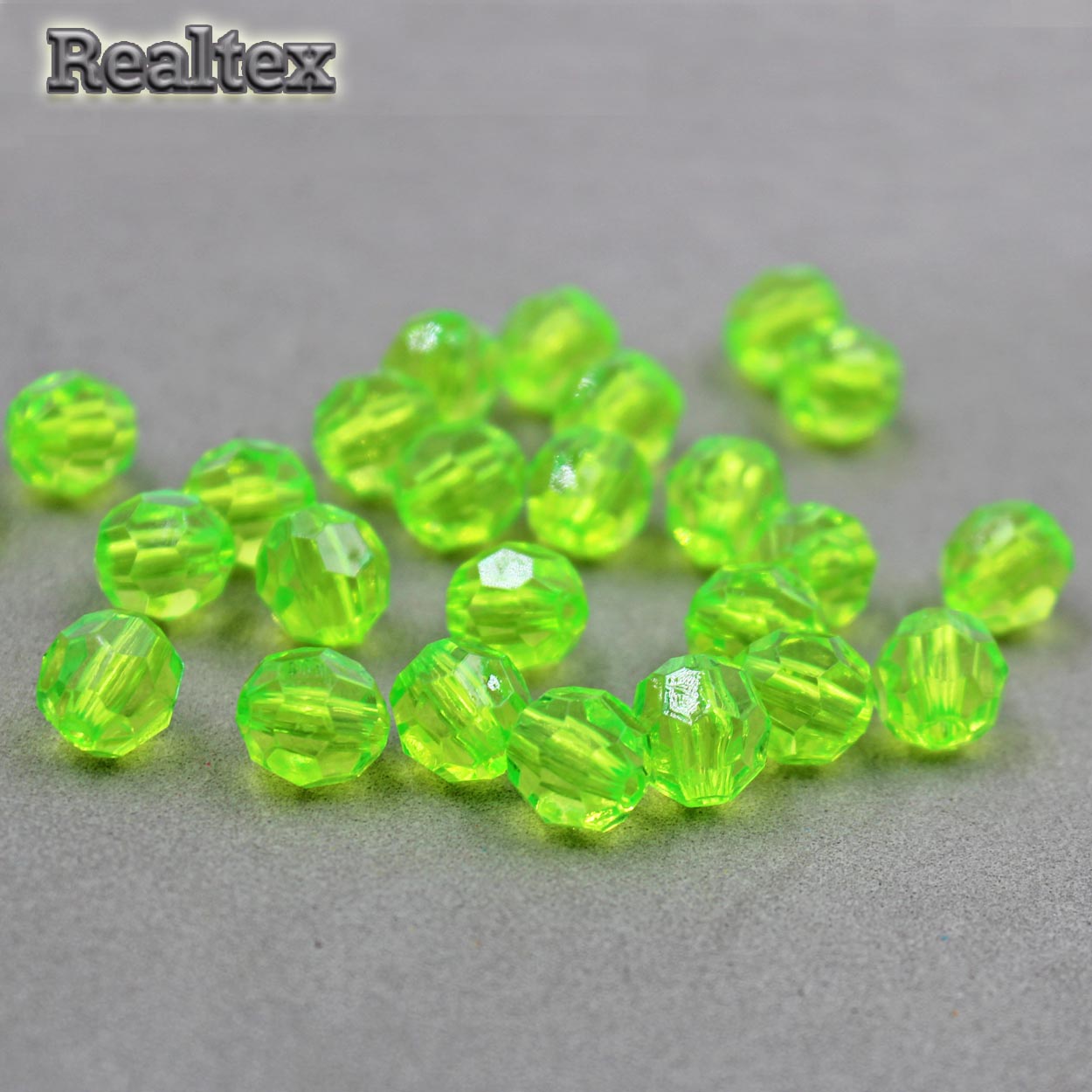 Бусины акриловые 3241 10мм (100гр) цв.36 неон салат