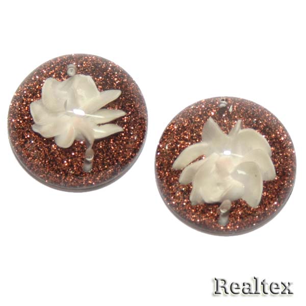 Стразы пластиковые пришивные AB-7 большие цв.коричневый 