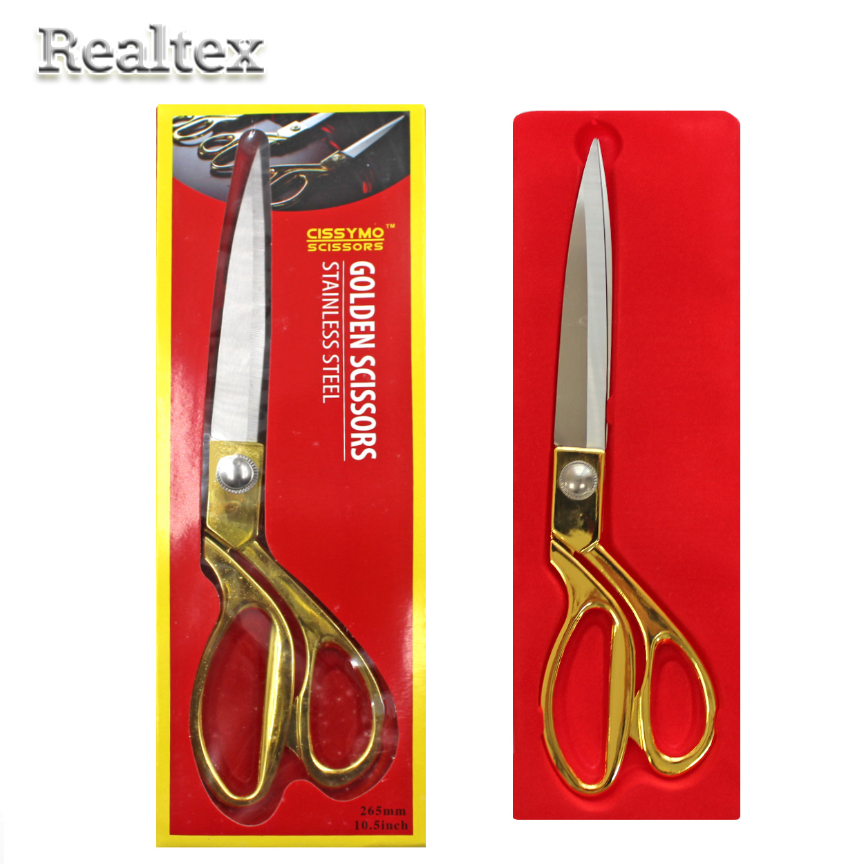 Ножницы Realtex K-38 265мм цв.золото