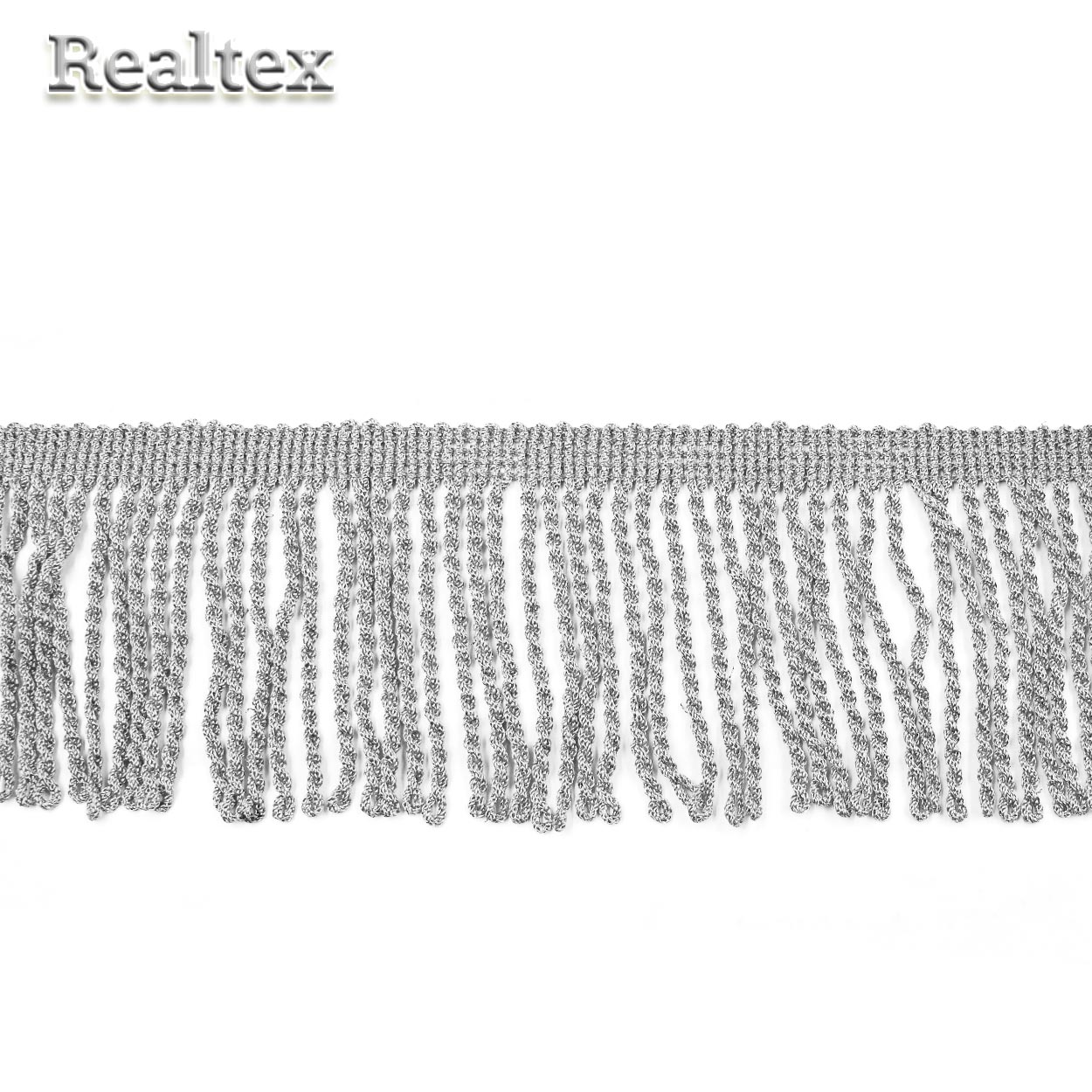 Бахрома металлизированная 75мм 2614 цв.серебро 