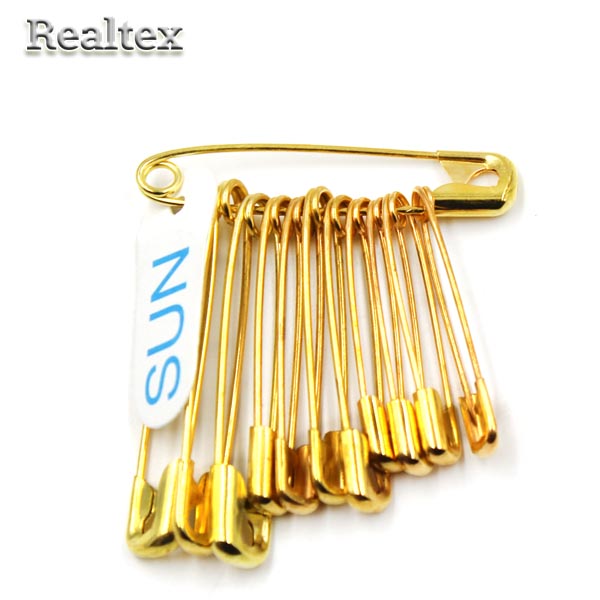 Булавки английские "Realtex" SUN MIX №0-1-2 цв.золото 