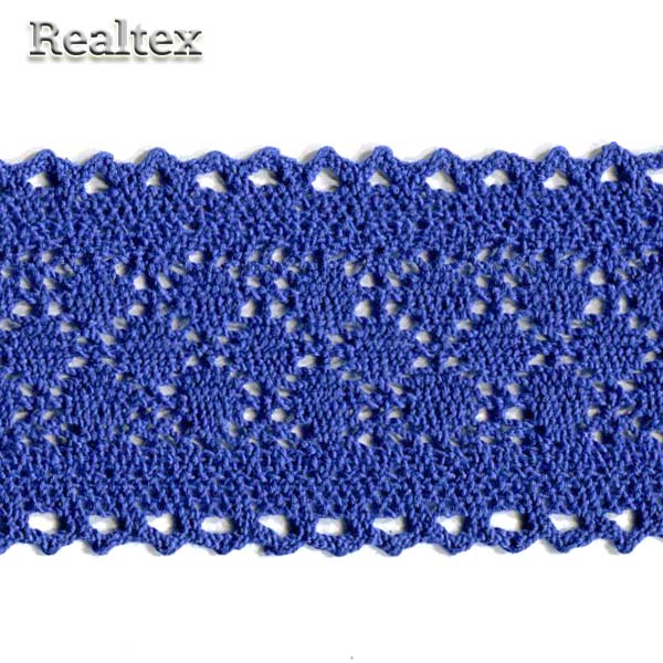 Кружево вязаное  60мм 60.01.153 (25м) цв.23 василёк