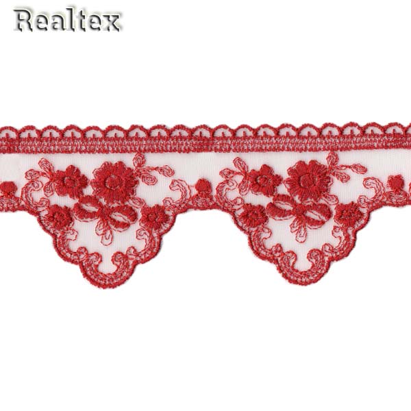 Кружево на сетке  65мм MS 56-4006 цв.белый/7/7N