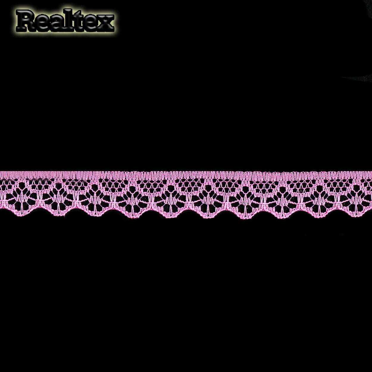 Кружево капроновое  12мм TBY 150-2 (27,4м) цв.218А ярко-розовый