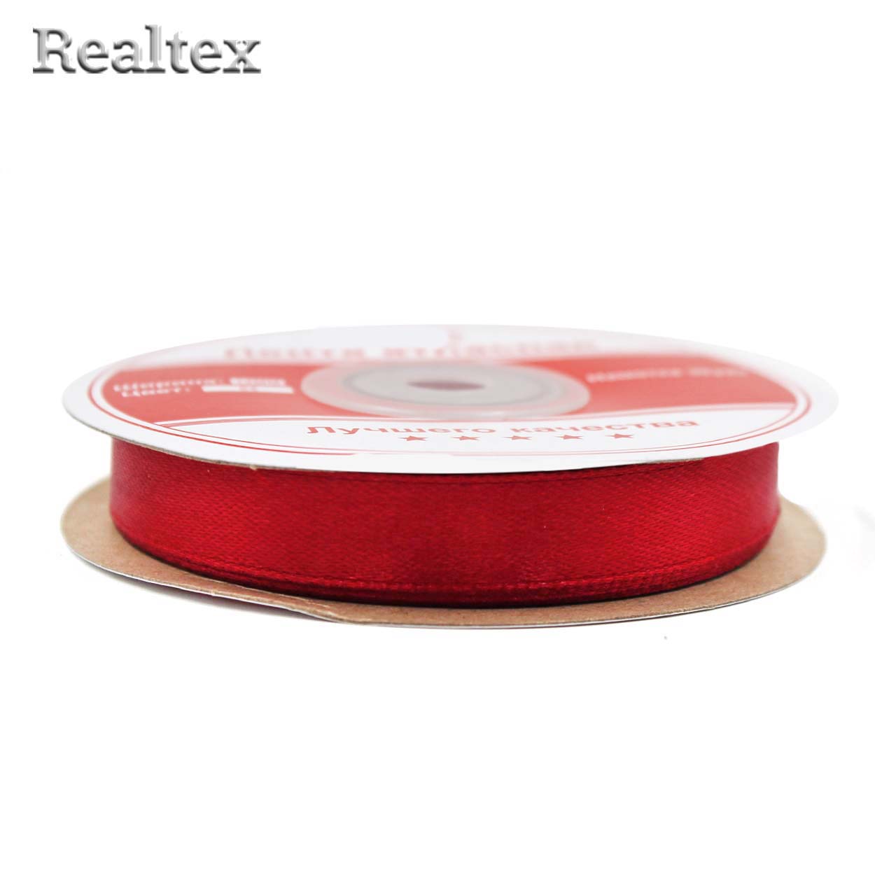 Лента атласная 12мм Realtex (27,4м) цв.064 вишневый