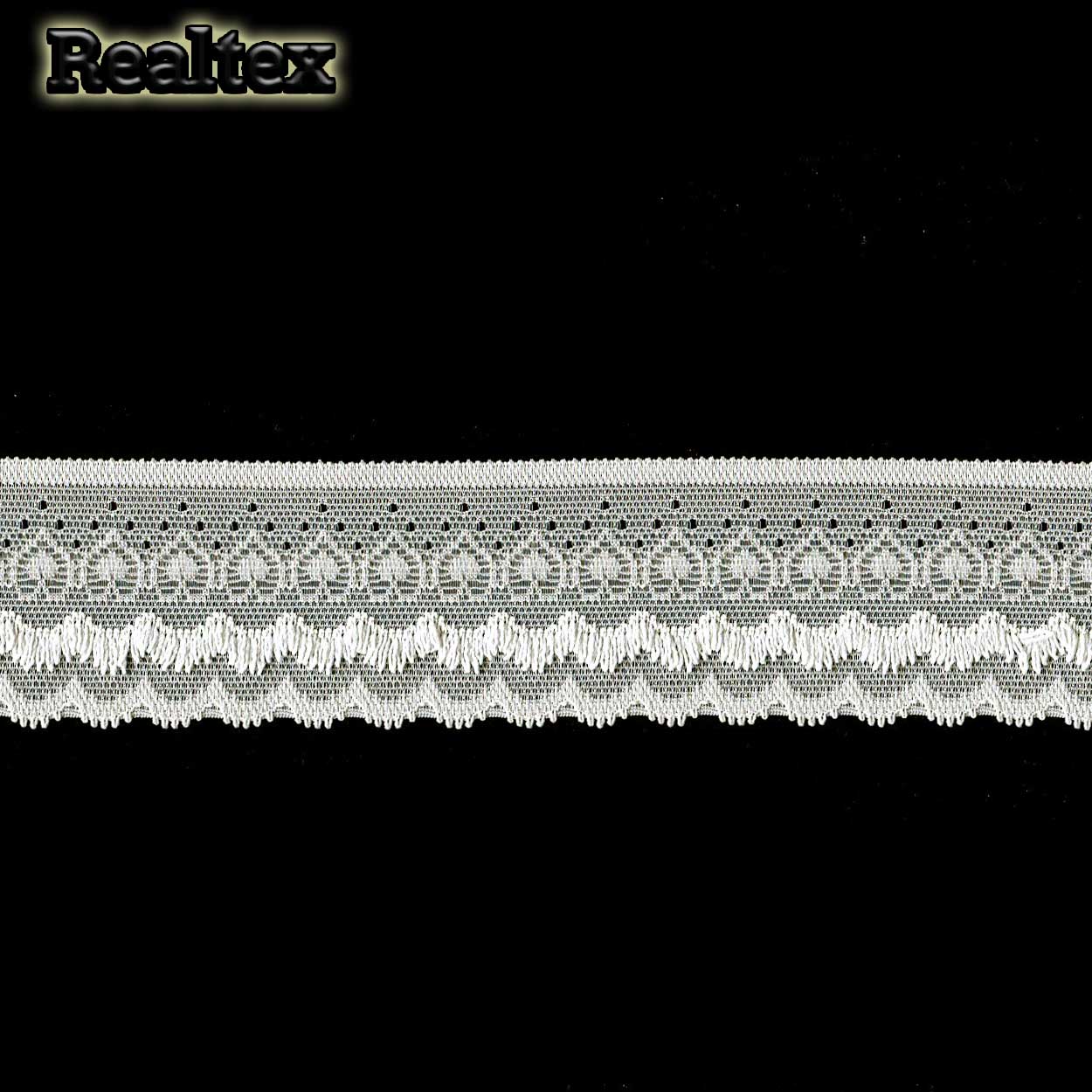 Кружево стрейч Realtex  40мм DR 7810 (20м) цв.св.молочный