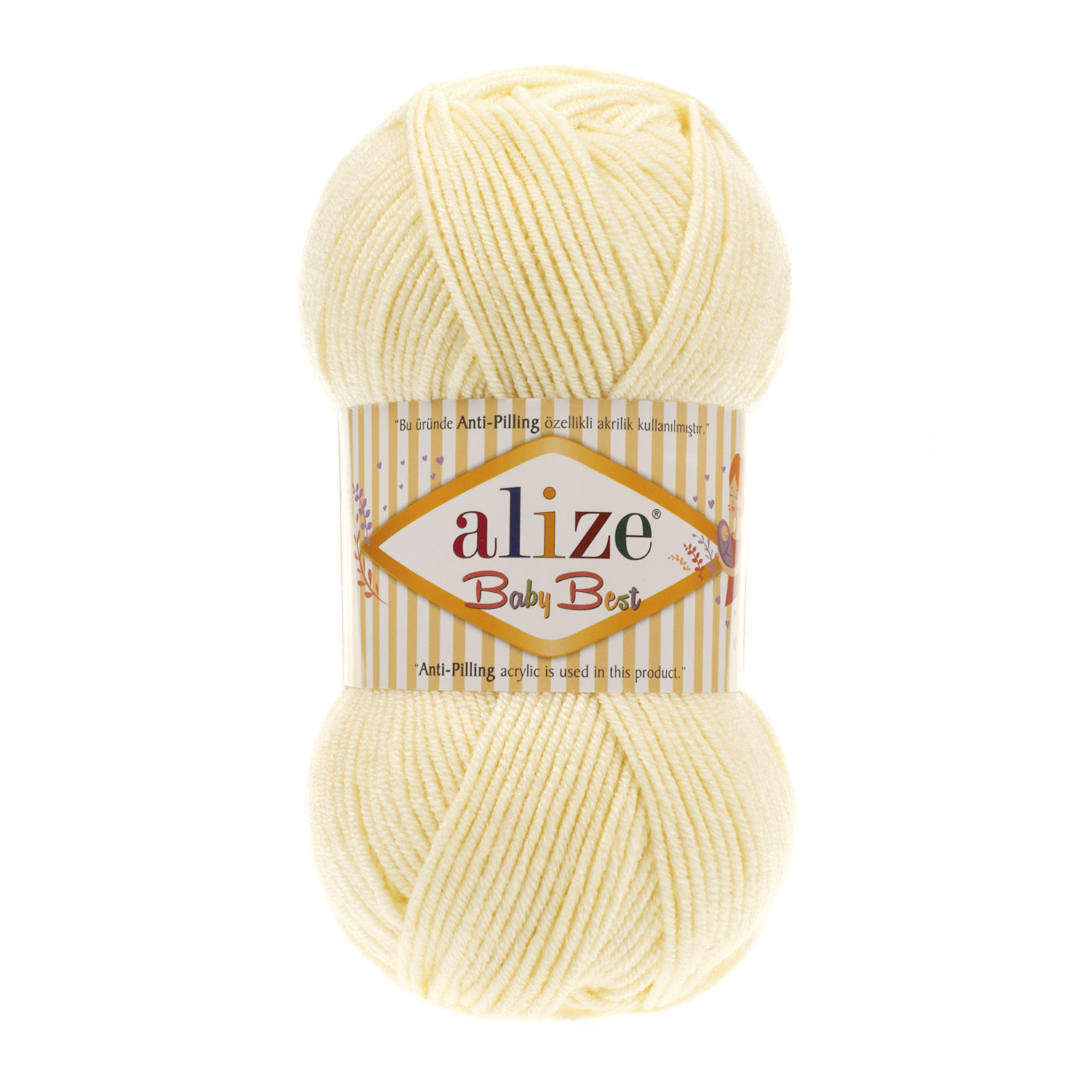 Пряжа Alize "Baby Best" (100гр) цв.001 молочный