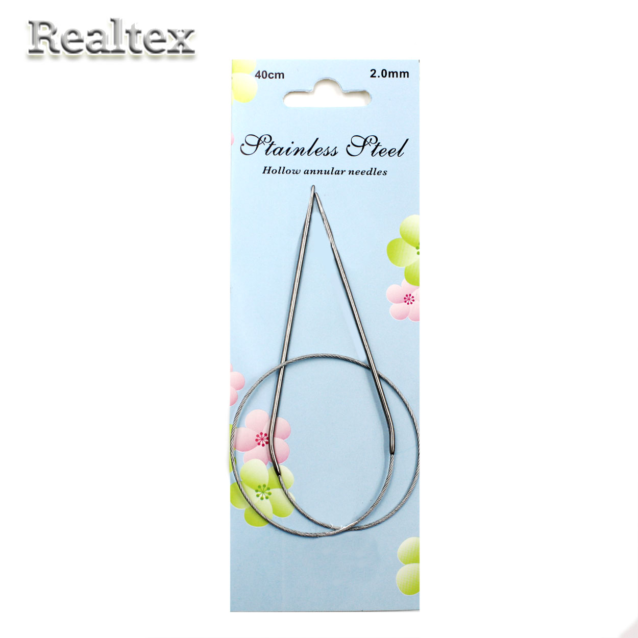 Спицы металл круговые на тросике Realtex 40см № 2,0 (10шт) 