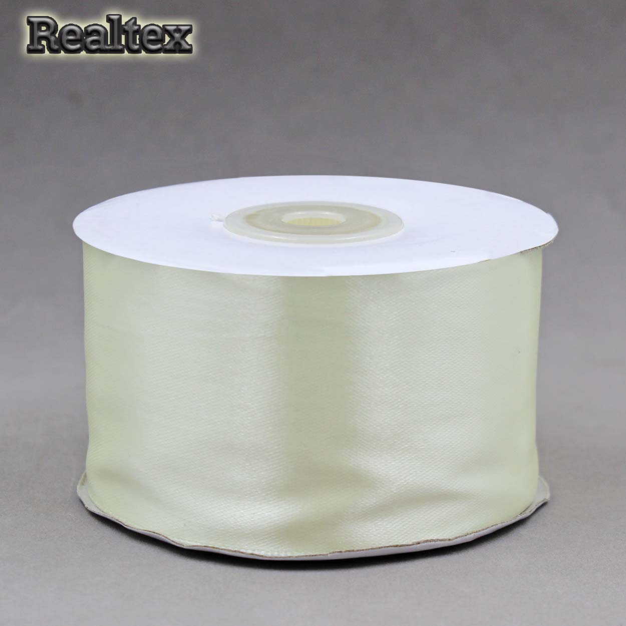Лента атласная 50мм Realtex (32,9м) цв.123 кремовый