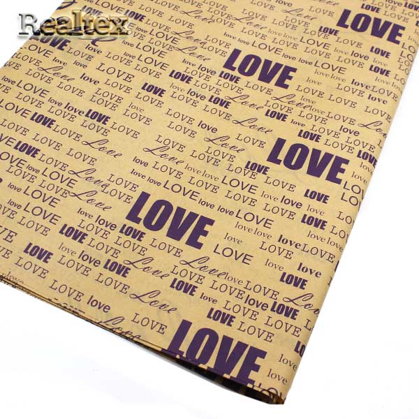 Бумага декоративная  Реалтекс R-12 газетная "Love" (10шт) цв.фиолетовый 