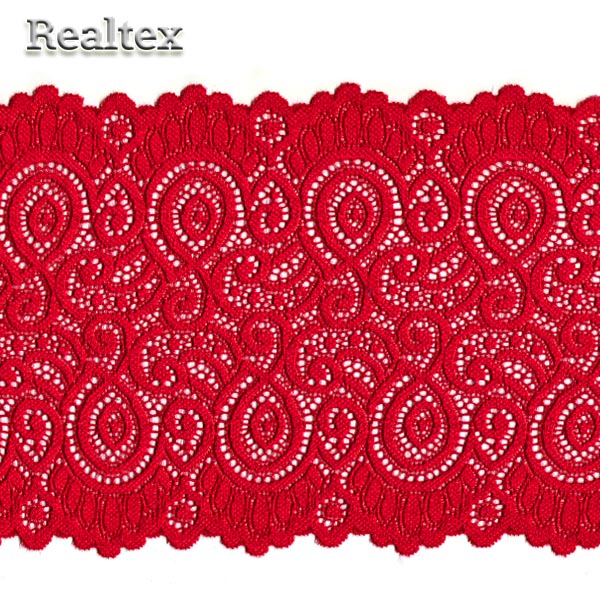 Кружево стрейч 180мм TBY L1351 цв.100 красный