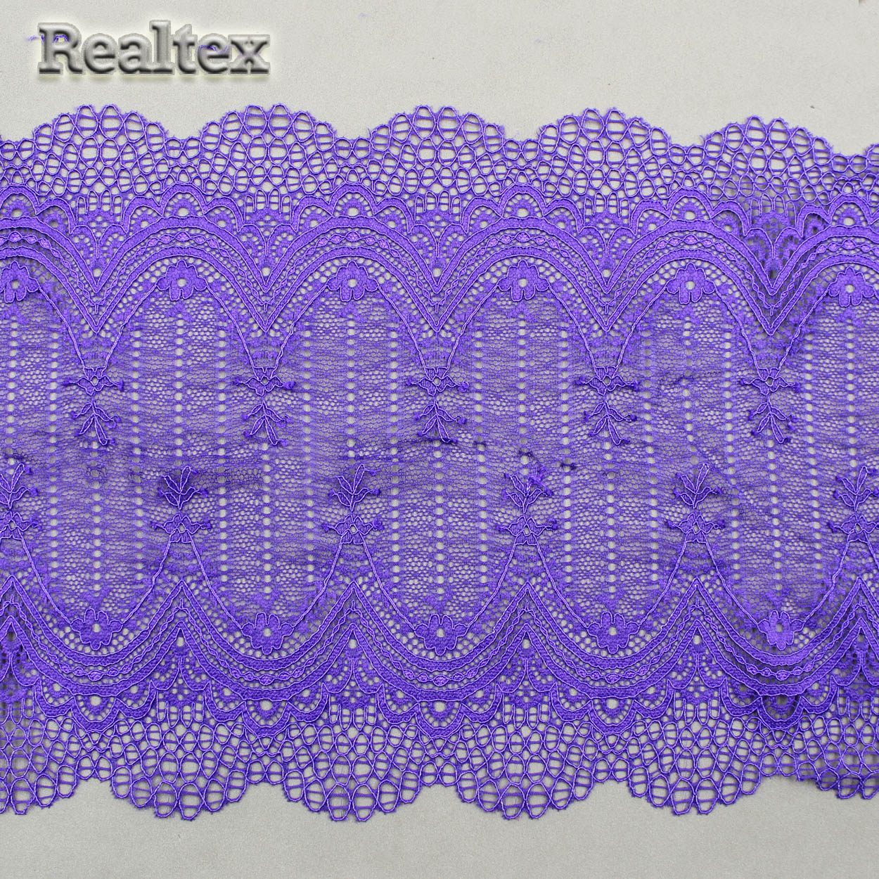 Кружево стрейч 230мм TBY 8037 цв.F170 фиолетовый