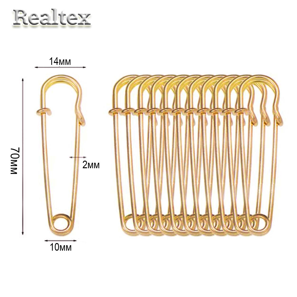 Булавки декоративные Realtex 70мм цв.золото