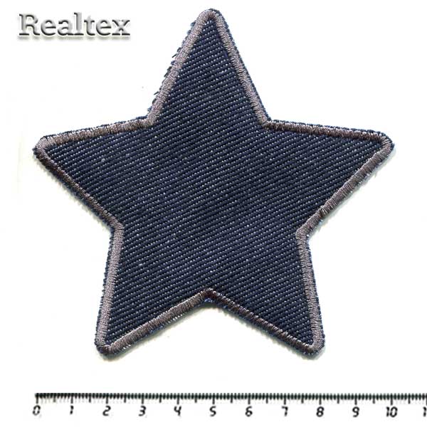 Термоаппликации джинсовые 017Д "Звезда" цв.синий 