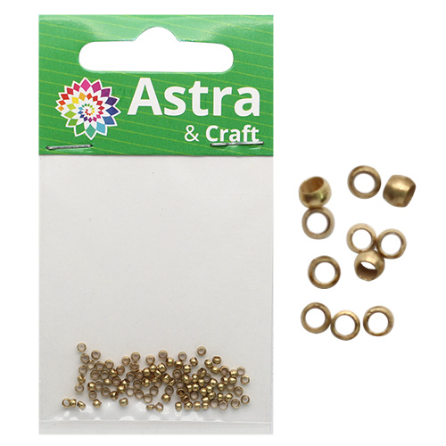 Зажимные бусины (кримпы) 2мм "Астра" (100шт) цв.бронза